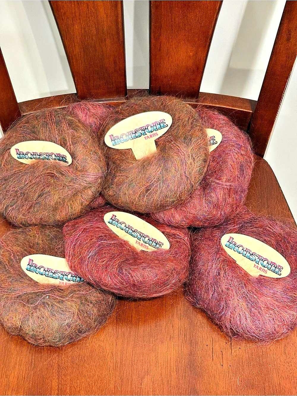 Vintage 8 Skeins Ironstone Yarns Brushed English Mohair - Mixed Autumn Palette